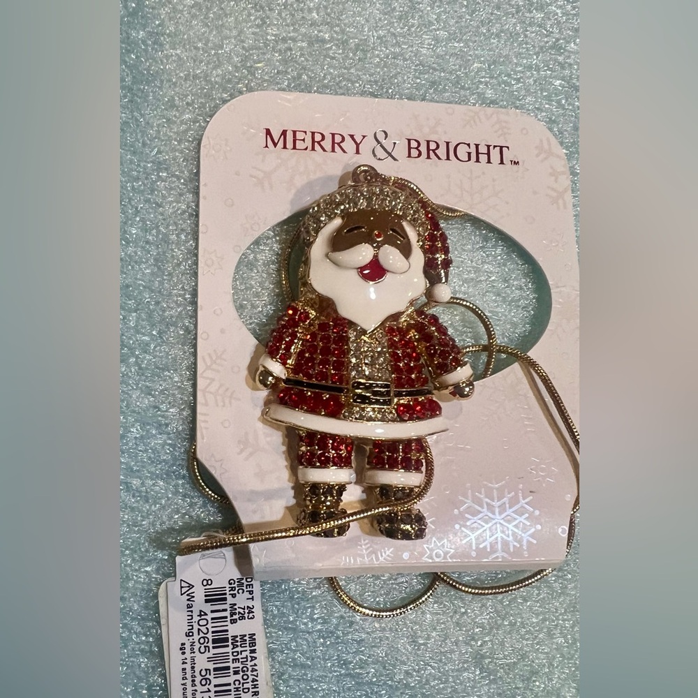 Festive Santa Claus Pendant Necklace